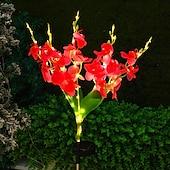 abordables Éclairage paysager-Lot de 2 lampes solaires d&#039;extérieur étanches en forme de fleurs, luminaire décoratif d&#039;extérieur, idéal pour un jardin, une terrasse, une cour, un sentier ou des vacances