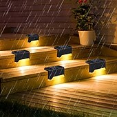billige Vegglamper til utendørsbruk-solar trinn lys vanntett gårdslys gjerde dekor vegglampe utendørs rekkverk trapp trinn dekorativ belysning