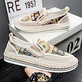 cheap Slip-On Casual Shoes-Men's Black and Red Slip-On Walking Shoes with Tribal Pattern – Comfortable and Stylish Sneakers for Casual and Outdoor Activities