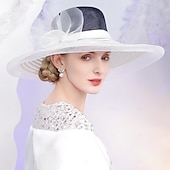 Χαμηλού Κόστους Καπέλα Γιορτής-Καπέλα Λινάρι Ίνα Κλος καπέλο Τύπου bucket Καπελίνα Γάμου Πάρτι Τσαγιού Κομψό Γάμος Με Φιόγκος Κόψιμο Ακουστικό Καπέλα