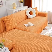 cheap Sofa Cover-Stretch Couch Cushion Cover, 1 2 3 Seater Cushion Covers for L Shaped Sofa Chaise Longue, Sectional Sofa Slipcover Furniture Protector with Elastic Bottom