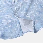 cheap Men's Casual Shirts-Men's Shirt Summer Shirt Casual Shirt Beach Shirt Button Up Shirt Pink Blue Gray Short Sleeve Print Lapel Vacation Hawaiian Clothing Apparel Fashion Casual Comfortable