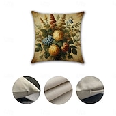 preiswerte Blumen- und Pflanzenstil-Vintage Pastoral Dekorative Kissenbezüge 4PC Weicher quadratischer Sofakissenbezug Kissenbezug für Schlafzimmer Wohnzimmer Sofa Stuhl