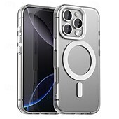 billige iPhone-etuier-Magnetisk adsorpsjonsdeksel AirTag iPhone 16/15/14/13/12 Pro Max Plus PC Metall sjokkbeskyttende bakdeksel med trådløs lading og kamerabeskyttelse
