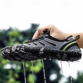 preiswerte Sneaker für Herren-Herren Sneaker Barfußschuhe Upstream-Schuhe Canyoning PU Leder Netz Bequem Rutschfest Atmungsaktiv Schnürung Rot + Grau Blau Grau Sommer Frühling