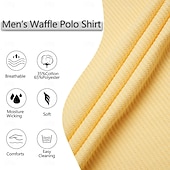 economico Polo classica da uomo-Per uomo Magliette Polo a Nido d'Ape Testurizzato Casuale Streetwear Bavero Manica Lunga Essenziale Moderno Semplice Testurizzato Bottoni Puro Primavera Autunno Tutte le stagioni Vestibilità regolare