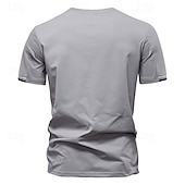 cheap Men&#039;s Casual T-shirts-Men&#039;s T Shirt Henley Shirt Tee Short Sleeve Shirt Short Sleeve Crewneck Summer Plain Fashion Designer Basic Plain Vacation Street Going out Apricot Black White Top Tee for Men