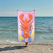 economico set di asciugamani da spiaggia-telo mare stampato, telo mare leggero e anti-sabbia ad asciugatura rapida, ideale per viaggi, piscina e uso all&#039;aperto