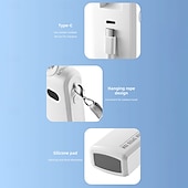 cheap Fans-Folding Handheld Cooling Fan with Ceramic Refrigeration, 13000RPM Motor, 100-Speed Digital Display, Type-C Charging, White