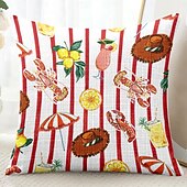 baratos Fronhas de Almofadas de Decoração-Capa de Almofadas Decorativas com Tema de Férias de Verão 1PC Capa de Almofada Quadrada Macia para Sofá de Quarto Sala de Estar