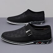 billige Uformelt-svarte slip-on joggesko for menn med teksturert design – komfortable sko for fritids- og hverdagsbruk
