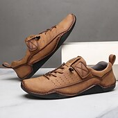 preiswerte Sneaker für Herren-Braune Casual-Sneaker für Herren – vielseitige Schlupfschuhe aus weichem Leder für Komfort im Alltag