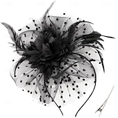 preiswerte Faszinator-Fascinator-Hut, Feder-Stirnband, Damen-Fascinator, Teeparty-Kopfbedeckung mit Clip, Blumen-Stirnband für Mädchen &amp;Ampere