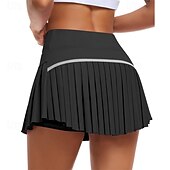Χαμηλού Κόστους Γυναικείες φούστες και σορτς-Γυναικεία Μονόχρωμο Casual φούστα Φούστες τένις με σορτς Πλισέ Γρήγορο Στέγνωμα Τέννις Γκολφ Μπάντμιντον Ελλειψη Ανοικτό Κίτρινο Μαύρο Λευκό Ρούχα τένις
