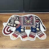 tanie Wycieraczki-Mandala Słoń Nieregularna Wycieraczka Matowa Mat do Kuchni Mat Podłogowy Antypoślizgowy Dywanik Odporny na olej Mat wewnętrzny zewnętrzny Wystrój Sypialni Mat do Łazienki Dywanik Przy Wejściu