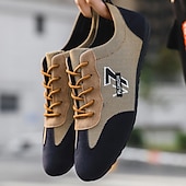 abordables Baskets Décontractées-Baskets à lacets beiges et bleu marine pour homme – Chaussures de sport en nylon respirant pour un style de vie actif et un usage quotidien