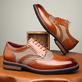 abordables Officiel-Chaussures derby brogue en similicuir beige pour homme – des chaussures de bal sophistiquées pour des célébrations élégantes