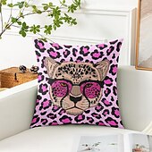 levne zvířecí styl-Dekorativní povlak na polštář zvířecí leopard 1PC měkký čtvercový povlak na polštář pro ložnici obývací pokoj pohovku křeslo