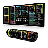 お買い得  家庭用品-Excel チートシート デスクマット、ショートカット付き XL マウスパッド、31.5&quot;x11.8&quot; または 35.4&quot;x15.7&quot;、デスクプロテクター、滑り止め、防水、オフィスワーク &amp;プロフェッショナル向けのゲーム、生産性ギフト &amp;学生