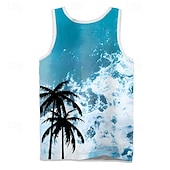 Herr Kokosnötspalm T-shirt Linne Ärmlös T-shirt 3D-tryck Rund hals Skjorta Semester Ledigt Hawaiisk Helgdag Blå Röd Grön Sommar Vår Kläder S M L XL XXL XXXL billiga 3d-linnen för herrar-Herr Kokosnötspalm T-shirt Linne Ärmlös T-shirt 3D-tryck Rund hals Skjorta Semester Ledigt Hawaiisk Helgdag Blå Röd Grön Sommar Vår Kläder S M L XL XXL XXXL