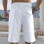 cheap Casual Shorts-Men&#039;s Shorts Summer Shorts Beach Shorts Casual Shorts Pocket Drawstring Elastic Waist Plain Comfort Breathable Short Outdoor Vacation Sport Casual Black White