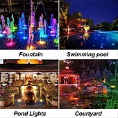 olcso Víz alatti lámpák-napelemes víz alatti fények spotlámpa led kültéri merülő tájkép színes rgb medence lámpa ip68 vízálló medence kerti pázsit dekoráció