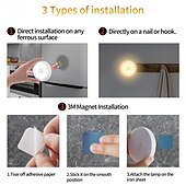 economico luce dell&#039;armadio-1 pz luce notturna a induzione con oscuramento a tre colori, telecomando magnetico, armadietto per vino, armadio, illuminazione, ricarica di tipo C