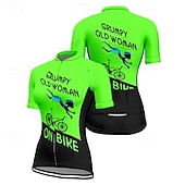 tanie Damskie koszulki-Damskie Koszulka rowerowa Graficzny Litery i cyfry Krótki rękaw Rower Tee Tshirt Dżersej z 3 tylnymi kieszeniami Kolarstwo górskie Szybkie wysychanie Anatomiczny kształt Odprowadzające wilgo