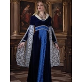 cheap Dresses-Medieval Renaissance Dress Viking Celtic Knight Women&#039;s Viking Royal Halloween Carnival Masquerade Performance LARP Ren Faire Adults&#039; Dress