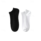 economico calzini da uomo-Per uomo 10 coppie Pacchi Multipli Calzini Calzini da Corsa Calzini Casual Nero Bianco Colore Semplice Vacanza Sport &amp; Outdoor Quotidiano Base Medio Primavera Autunno Moda Casual