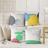 preiswerte Dekorative Wurfkissen-Geometrischer Dekorations-Wurfkissenbezug 4PC Weicher quadratischer Couchkissenschutz für Schlafzimmer Wohnzimmer Sofa Stuhl