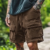 voordelige Buitenshuis-Voor heren Cargoshorts Korte broek Casual korte broek Wandelshorts Corduroy korte broek Trekkoord Elastische taille Meerdere zakken Effen Ademend Vochtregelerend Knielengte Buiten Casual Dagelijks
