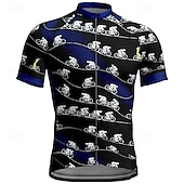 billiga Tröjor för män-Herr Cykeltröja Kortärmad Cykel T-shirt Tröja med 3 bakfickor Bergscykling Andningsfunktion Snabb tork Anatomisk design Uppsugande Vinrött Svart Blå Grafisk Lutning sporter Kläder