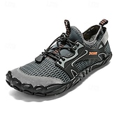 voordelige Herensneakers-Voor heren Sneakers Rivierschoenen Canyoning Casual Dagelijks PU Leder Netstof Ademend Comfortabel Anti-slip Veters Zwart Bruin Groen Zomer Lente