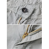 baratos Clássico-Homens Shorts táticos Capri Cargo Shorts Bermuda Cargo Calção Shorts de Trilha Botões Bolso multi Tecido Vestível Comprimento da panturrilha Ao ar livre Diário Acampar e Caminhar Moda Clássico Preto