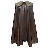 preiswerte Umhänge &amp; Mäntel-Retro Vintage Mittelalterlich Umhang Maskerade Pirat Wikinger Aristokrat Kostüm Herren Vikinger Karneval Neujahr Maskerade Veranstaltung / Fest Erwachsene Umhang Herbst Winter
