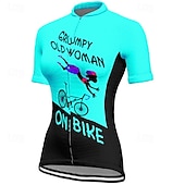 tanie Damskie koszulki-Damskie Koszulka rowerowa Graficzny Litery i cyfry Krótki rękaw Rower Tee Tshirt Dżersej z 3 tylnymi kieszeniami Kolarstwo górskie Szybkie wysychanie Anatomiczny kształt Odprowadzające wilgo
