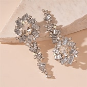 abordables Boucles d&#039;oreilles-Argent Zircon Boucle d&#039;Oreille Créoles Le style rétro Géométrique Goutte ancien Mode Des boucles d&#039;oreilles Bijoux Argent Pour Mariage Soirée Fête 1 Paire