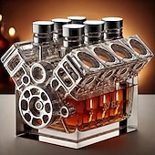 cheap Barware-V8 Engines Whisky Bottle, Premium Glass, Best Fathers Day Gift for Men, Unique and Fun Liquor Dispenser, Tabletop Decor