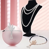 olcso Kiegészítők és még sok más-A nagy Gatsby Flapper fejpánt Gyöngyös karkötő Fülbevaló A nagy Gatsby Toll Retro Csillogó glitter Női Farsang Valentin nap Álarcos mulatság Party estélyi viselet Álarcos mulatság Fesztivál Felnőttek
