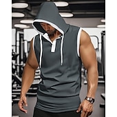 abordables Camisetas sin mangas de gimnasio-Hombre Camiseta sin mangas Top Camisetas Interiores Camisa sin mangas Sin Mangas Con Capucha Verano Bloque de color Moda Design Básico Retazos Vacaciones Calle Noche Negro Blanco Rojo Camiseta