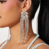economico Orecchini-Per donna Orecchini a perno Orecchini a cerchio Frangia con nappe Verticale Prezioso Moda Personalizzato Artistico Diamanti d&#039;imitazione Orecchini Gioielli Argento / Oro Per Matrimonio Feste Balli di