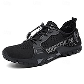 voordelige Casual Sneakers-Voor heren Sneakers Rivierschoenen Canyoning PU Leder Netstof Ademend Comfortabel Anti-slip Veters Zwart Donker paars Blauw Zomer Lente