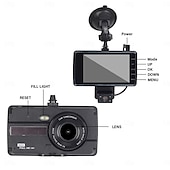 זול DVR לרכב-4 אינץ&#039; מכונית dvr dash cam hd 1080p מצלמת וידאו קדמית מצלמה אחורית אוטומטית 2 in1 הקלטת ראיית לילה הקלטת לולאה