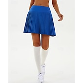 cheap Women&#039;s Skirts &amp; Skorts-US Open Women&#039;s Tennis Skirts Tennis Skirts with Shorts Pleated Side Pockets Breathable Tennis Golf Pickleball Patchwork Solid Colored Bottoms Black White Pink Tennis Clothing