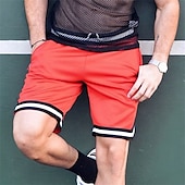 baratos Calções Estilo Casual-Homens calções atléticos Calção Shorts de verão Shorts de basquete Shorts casuais Bolsos Com Cordão Cintura elástica Bloco de cor Conforto Respirável Curto Ao ar livre Férias Desporto Casual Preto