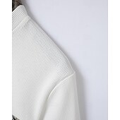 cheap Men&#039;s Tee Sets-Men&#039;s Waffle Shirt T-shirt Suits 2 Pieces Outfits Tee &amp; Shorts Short Sleeve Standing Collar Summer Color Block Fashion Casual 2 Piece Front Pocket Vacation Daily Wear Going out Black White Royal Blue