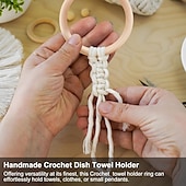 economico Tende macrame e stringa-Anello per asciugamano in crochet boho regalo per la festa della mamma supporto per asciugamano in macramè da cucina anello porta asciugamani in macramè anello per asciugamani da appendere in crochet
