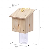 abordables Soins et soutien aux animaux-Piège à abeilles charpentières pour l&#039;extérieur - Pièges à abeilles charpentières suspendus en bois de style pentroof pour l&#039;extérieur - Pièges à insectes avec voûte amovible (1 paquet)