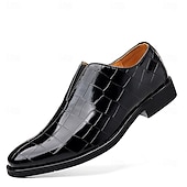 economico Mocassini-scarpe slip-on da uomo in similpelle con motivo coccodrillo bordeaux – scarpe casual eleganti per eventi smart-casual